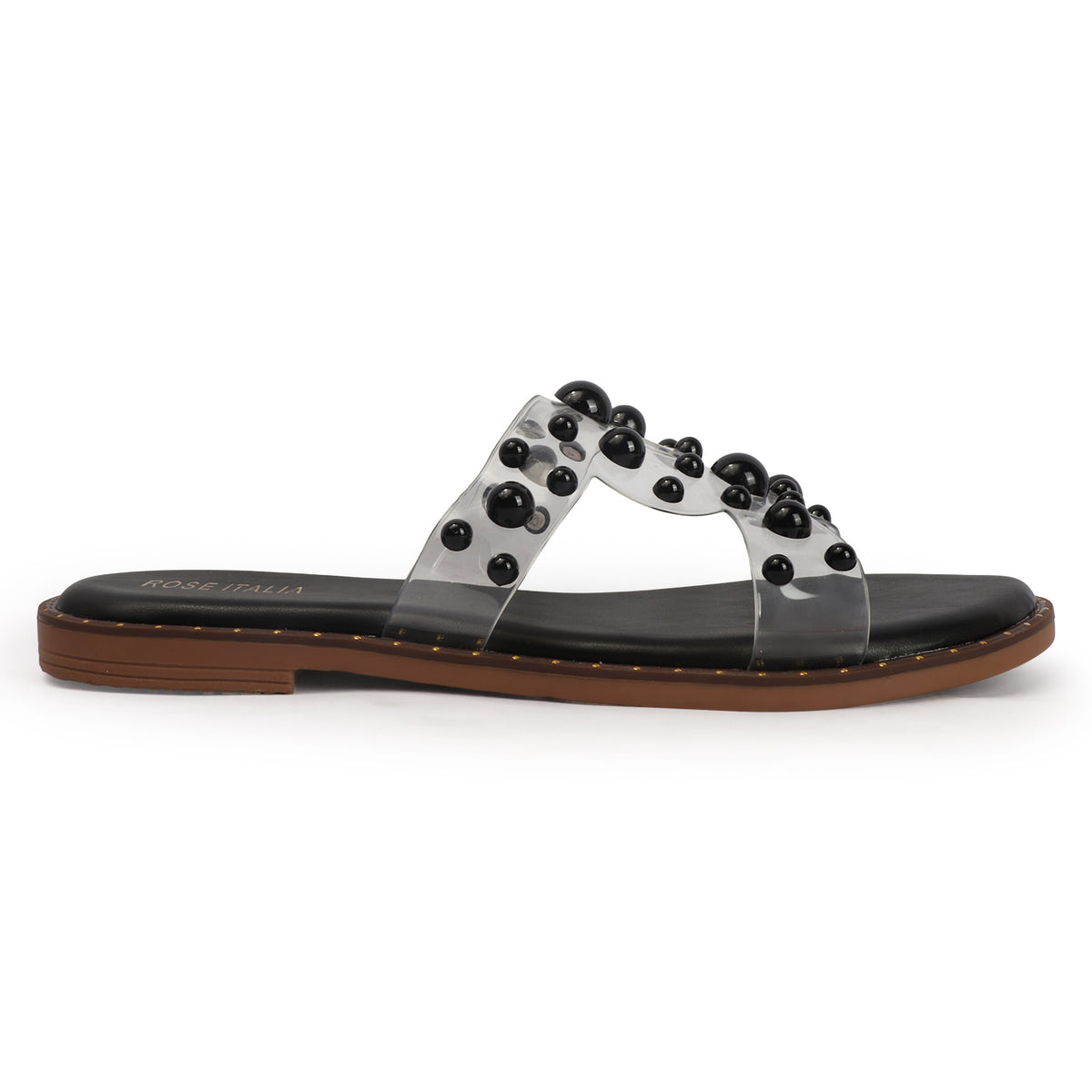 Transparent Bubble Stud Slip-on Flat Sandals