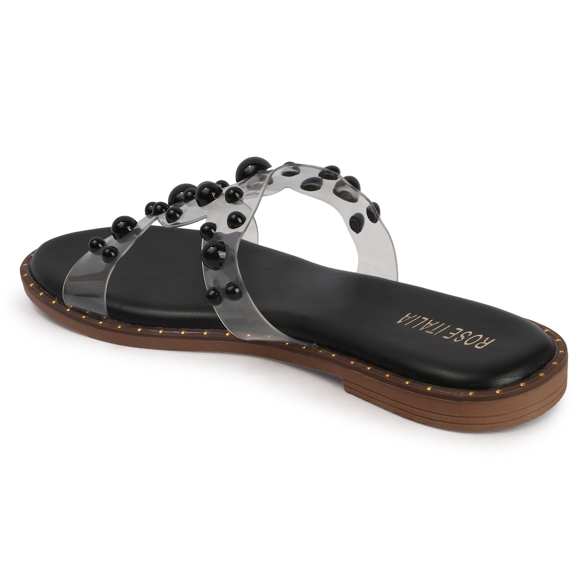 Transparent Bubble Stud Slip-on Flat Sandals