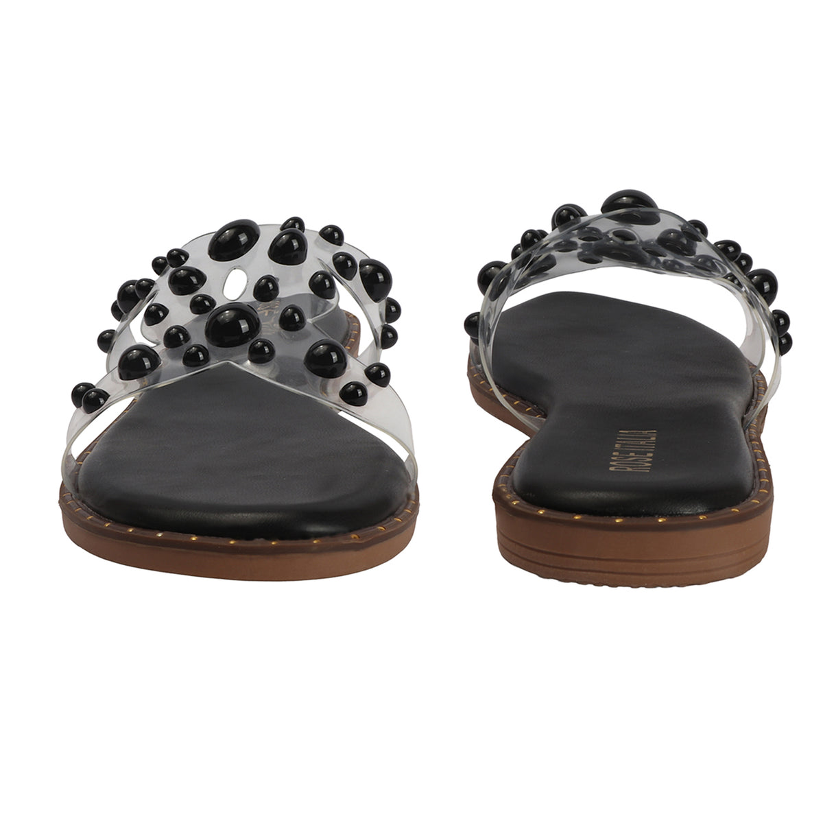 Transparent Bubble Stud Slip-on Flat Sandals