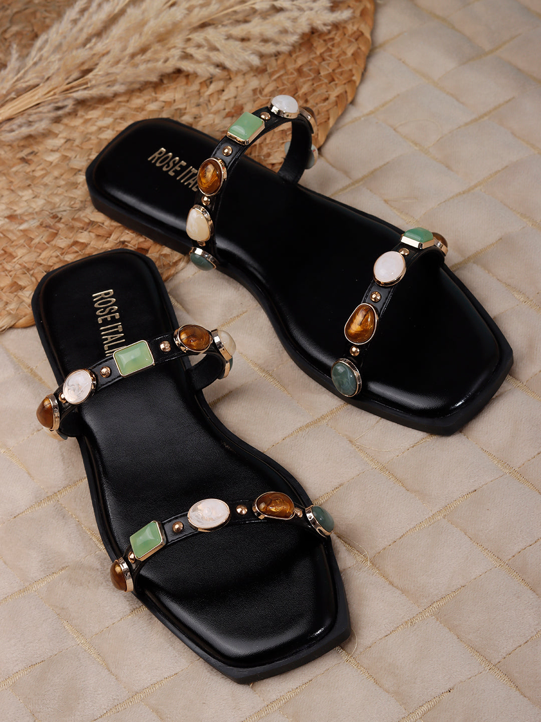 Rose Italia Slip-on Flat Sandals