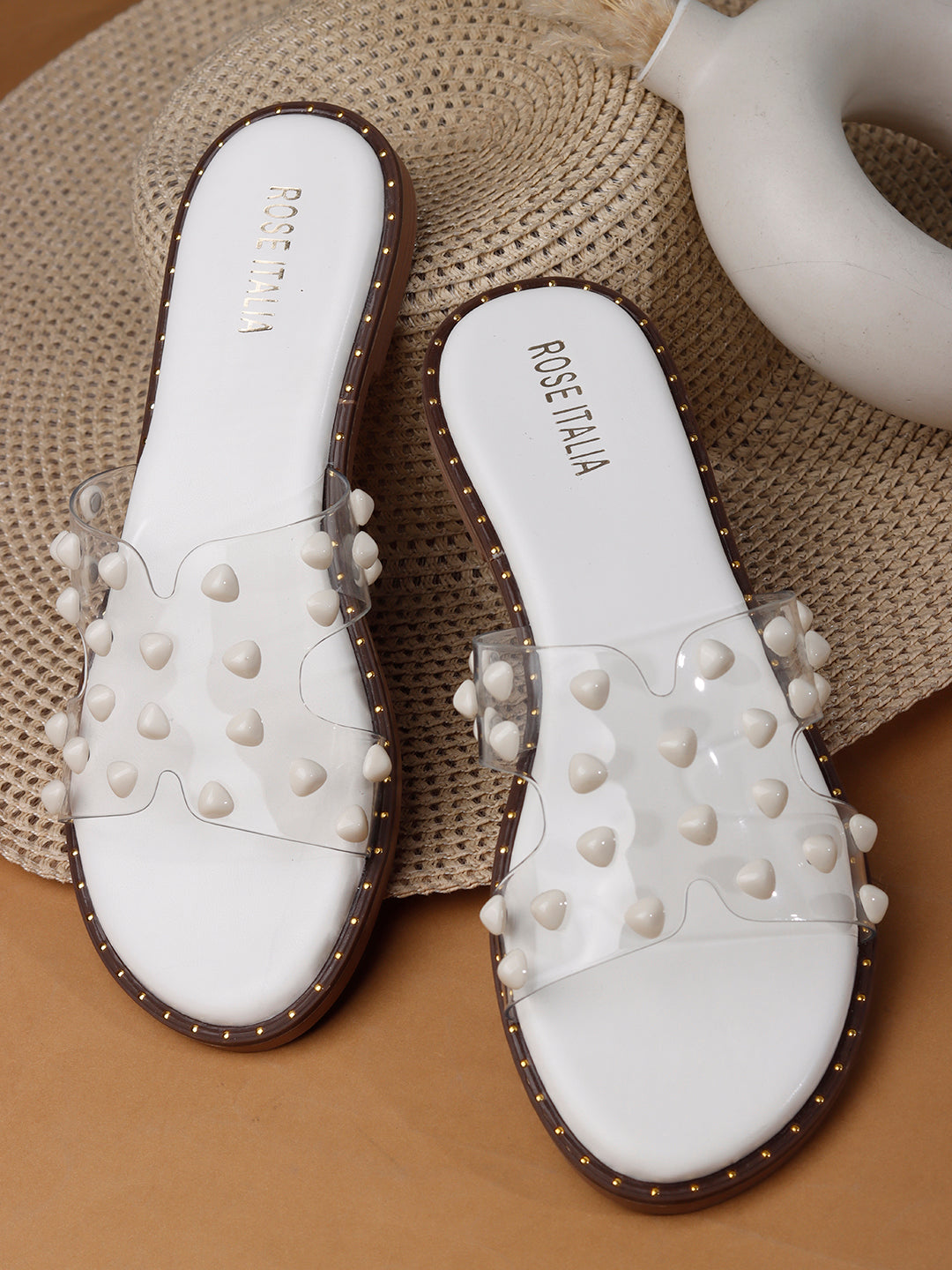 Rose Italia Transparent Slip-on Flat Sandals