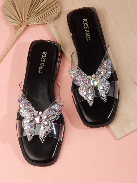 Butterfly Inspired Slip-on Flat Sandals