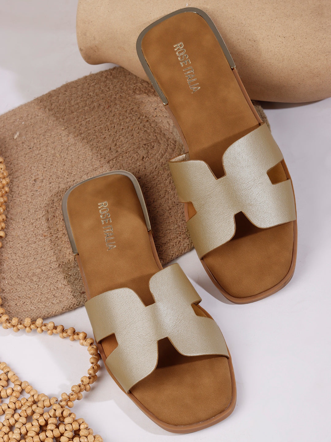 H-cut Slip-on Flat Sandals