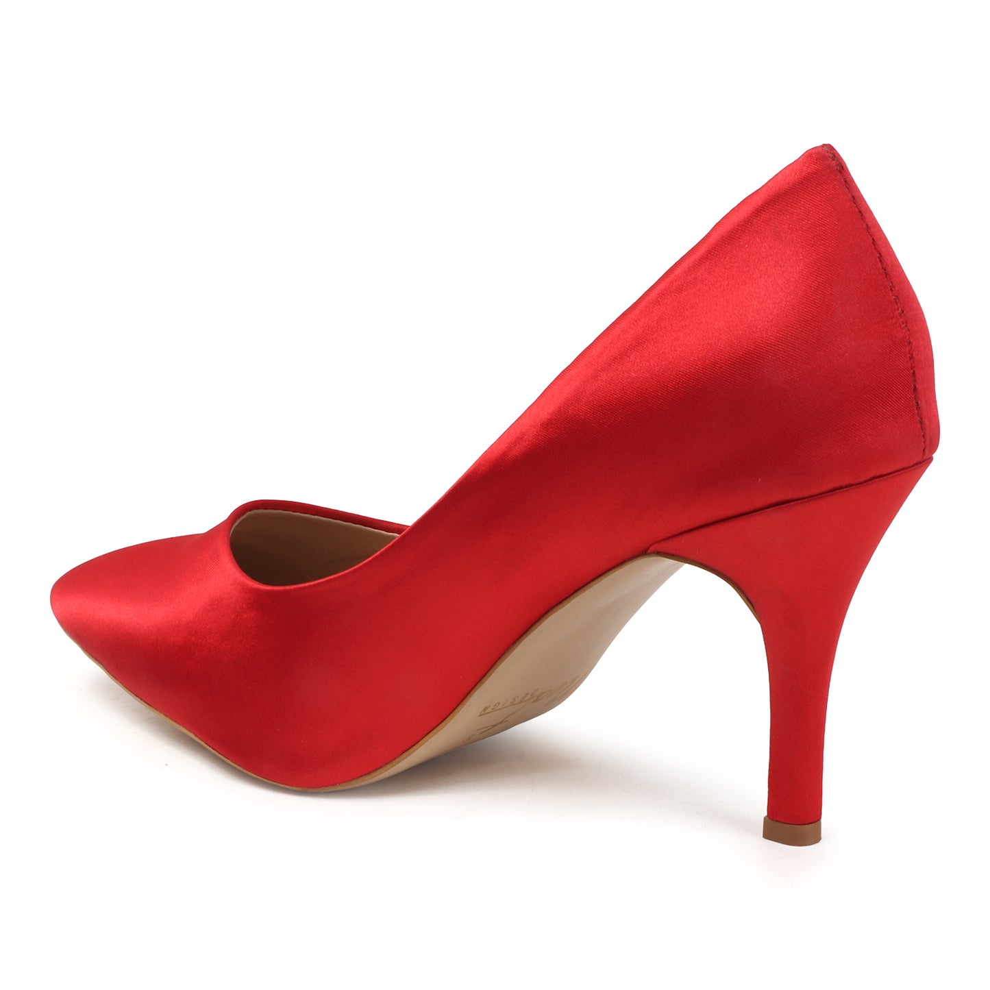 Scarlet Satin Pointed Pumps