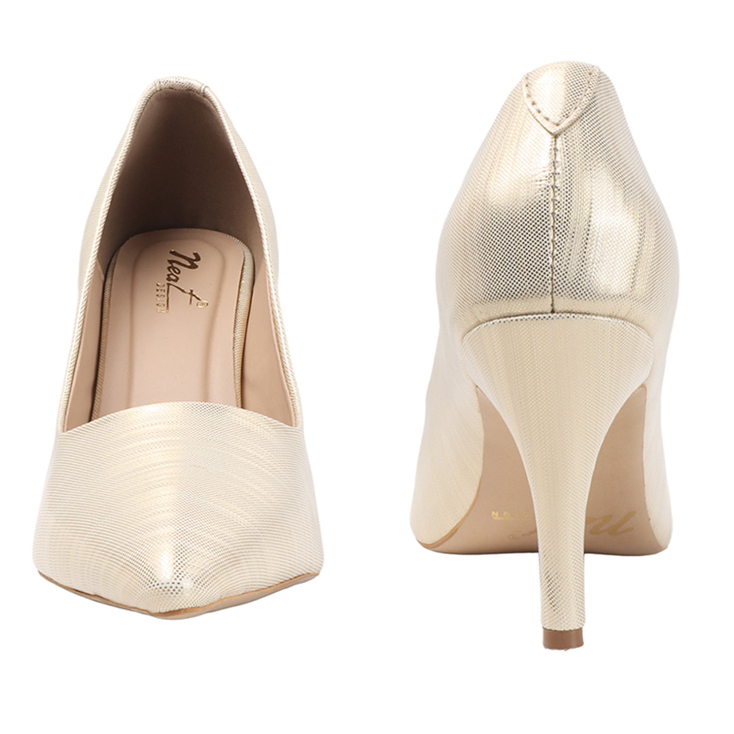 Shimmer Fabric Pointed Pumps