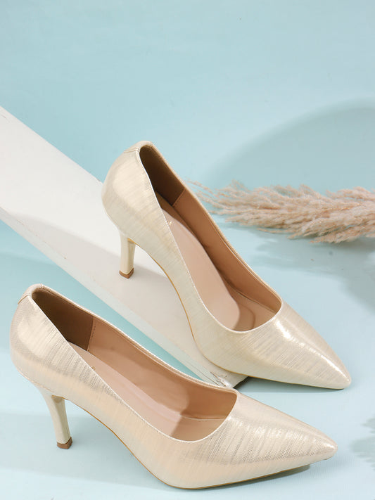 Shimmer Fabric Pointed Pumps