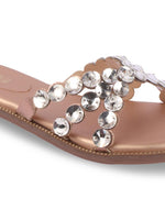 Rose Italia Embellished Flat Sandals
