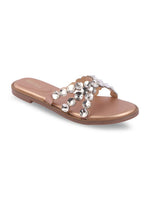 Rose Italia Embellished Flat Sandals