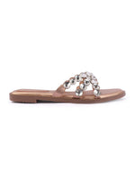 Rose Italia Embellished Flat Sandals