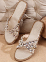 Rose Italia Embellished Flat Sandals