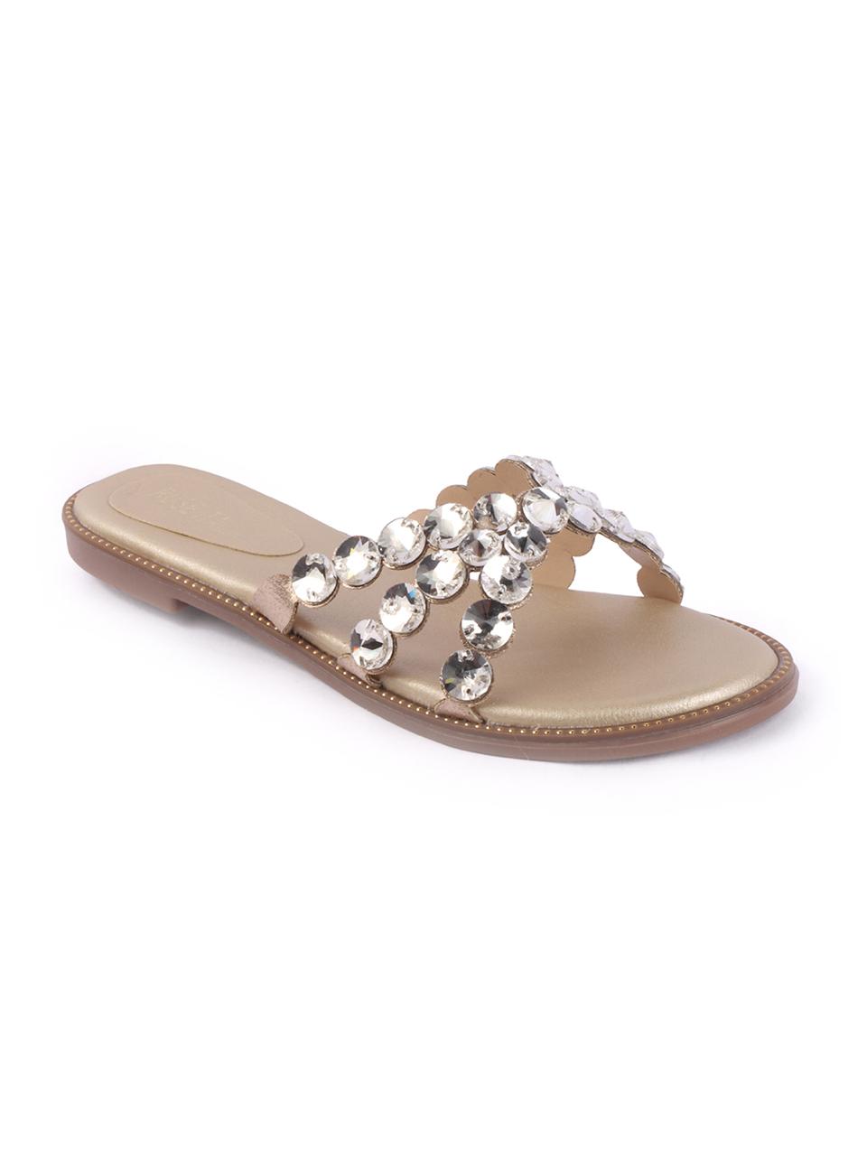 Rose Italia Embellished Flat Sandals
