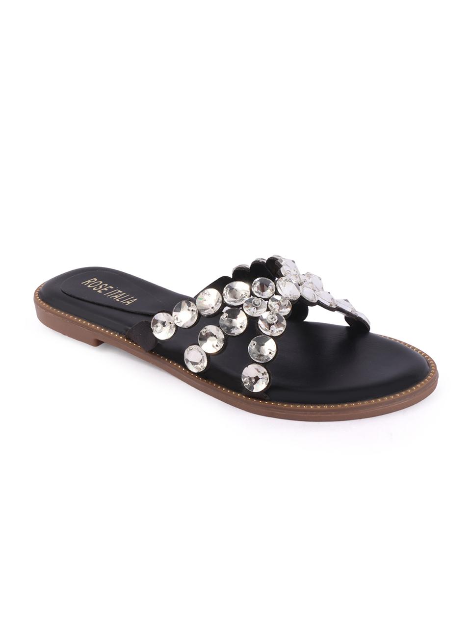 Rose Italia Embellished Flat Sandals