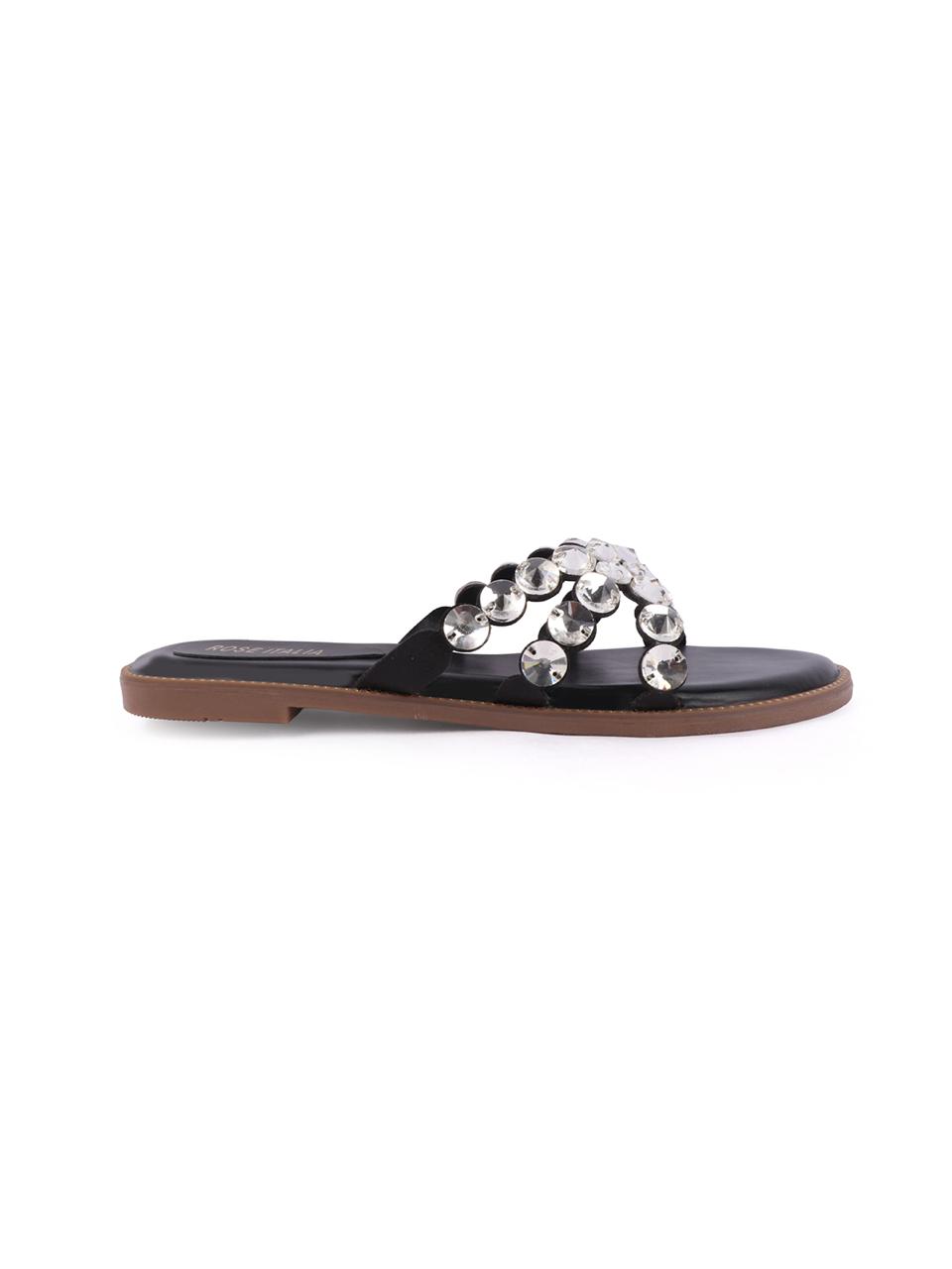 Rose Italia Embellished Flat Sandals
